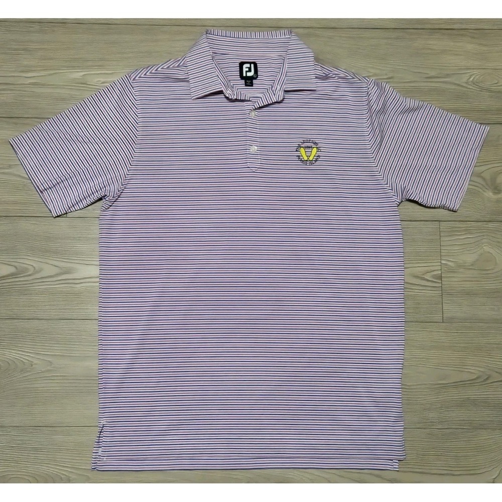 FootJoy FJ Legends Golf Parris Island Polo Shirt Mens Size Large Pink Stripes
